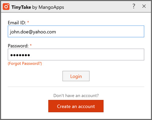 TinyTake users are no longer required to manually enter the domain URL at the time of login. 