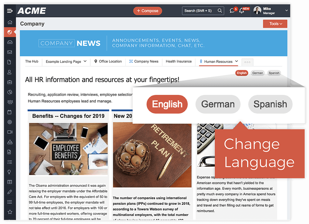 Organize company-wide information and resources effectively
