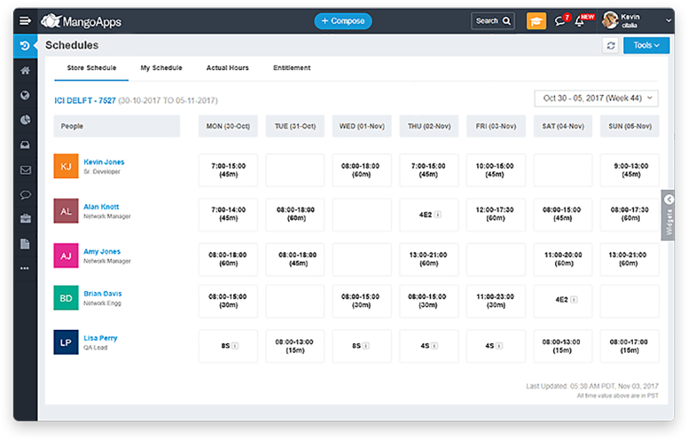 cloud based employee schedule shift connectors mangoapps employee schedules
