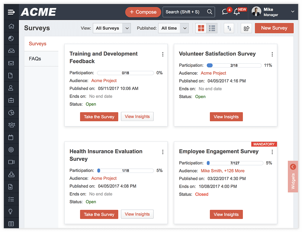 employee surveys feedback surveys engagement surveys mangoapps