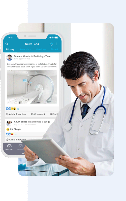 Connect 100% of your workforce with healthcare’s most effective digital work hub
