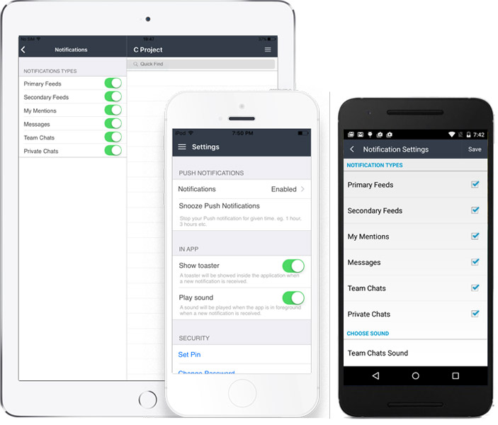 Adjust the push notifications and control what MangoApps platform notifies you on mobile