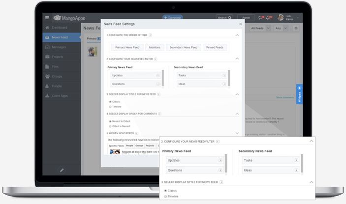 Personalize your primary vs secondary feeds, order of comments and more