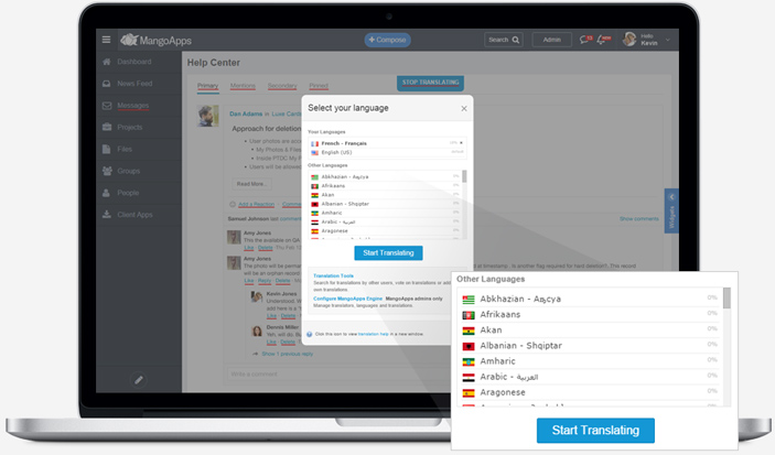 Inline context translation with in-built translation voting system
