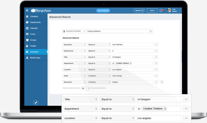 Expertise search of your company