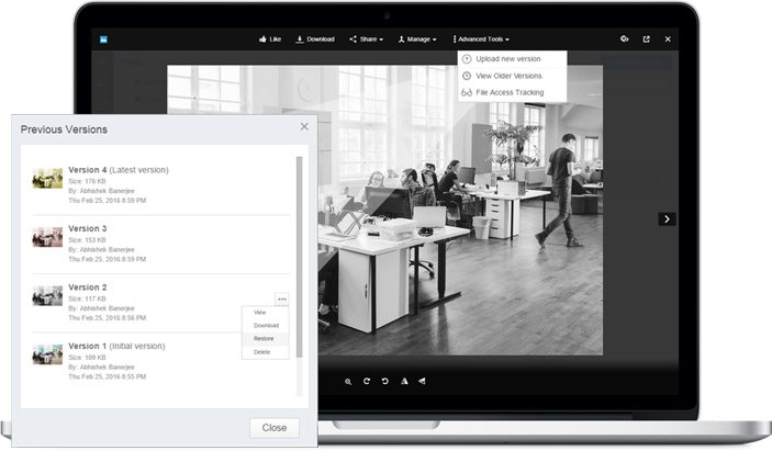Manage multiple versions of files