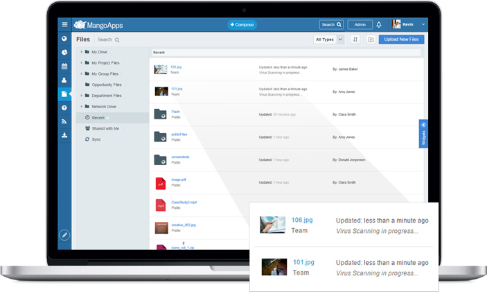Built in virus scanning of files uploaded to MangoApps