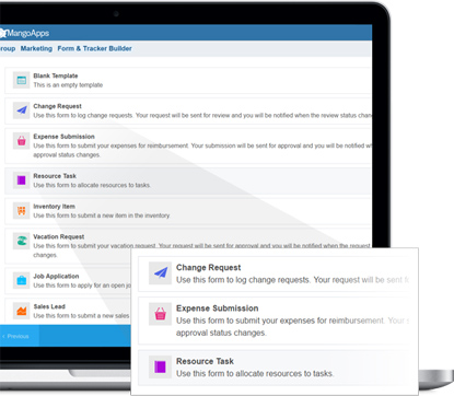 Easy to create and customize starting with web form templates