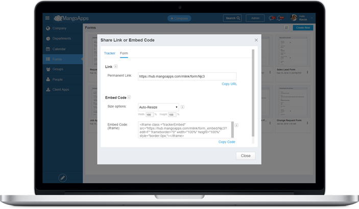 Easy to share via a link or embed code