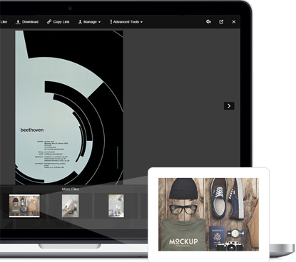 Gallery view of media files