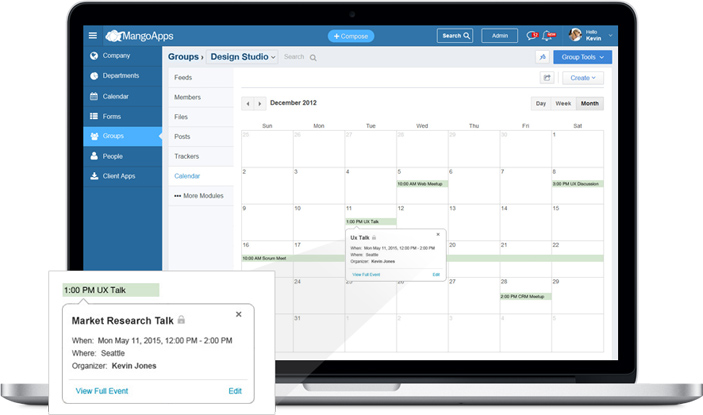 Group calendar to plan and communicate on events