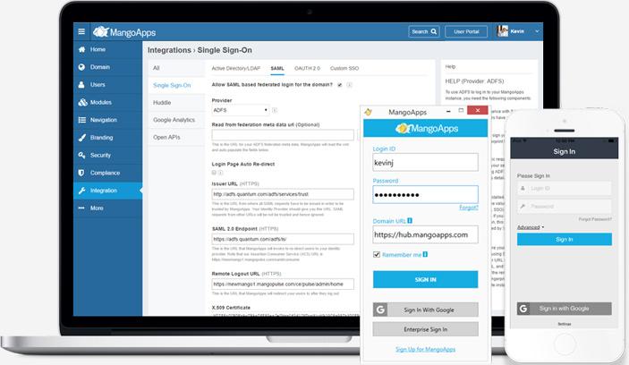 Integration feeds are available on any device