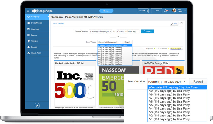 Never lose your changes to company site