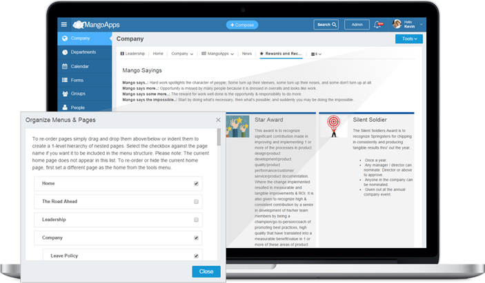 Setup a navigation that is easy to find information