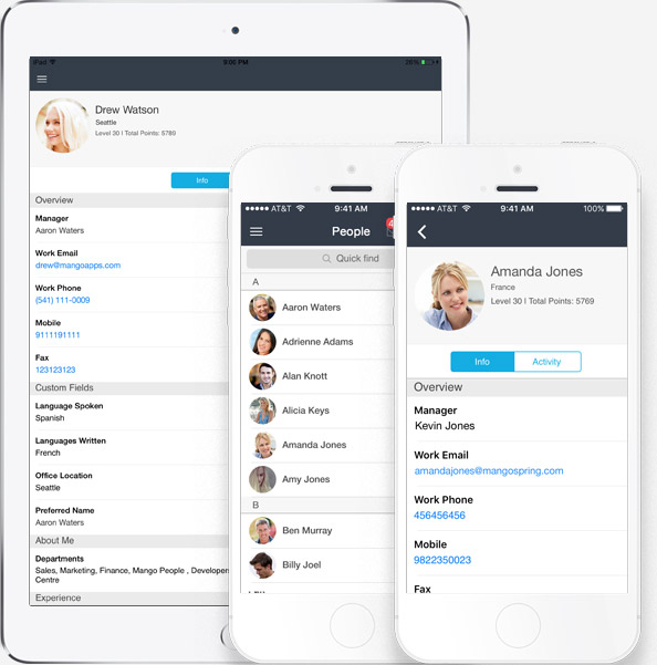 Mobile employee directory of your company