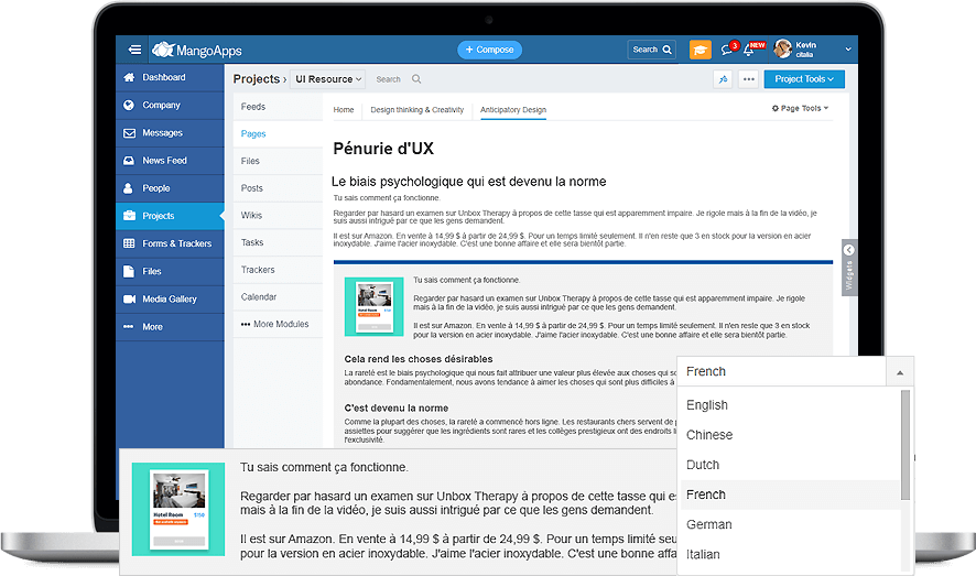 Create your pages in many languages