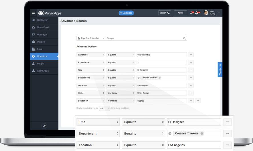 Expertise search of your company
