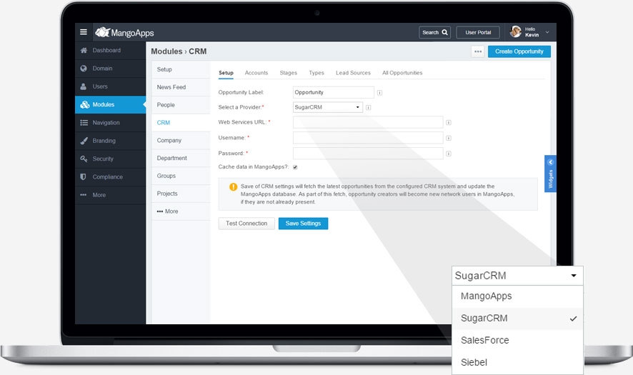 MangoApps CRM Integration