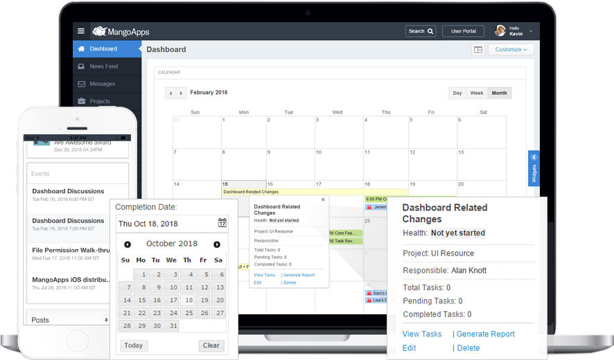 Team calendar for your projects and groups