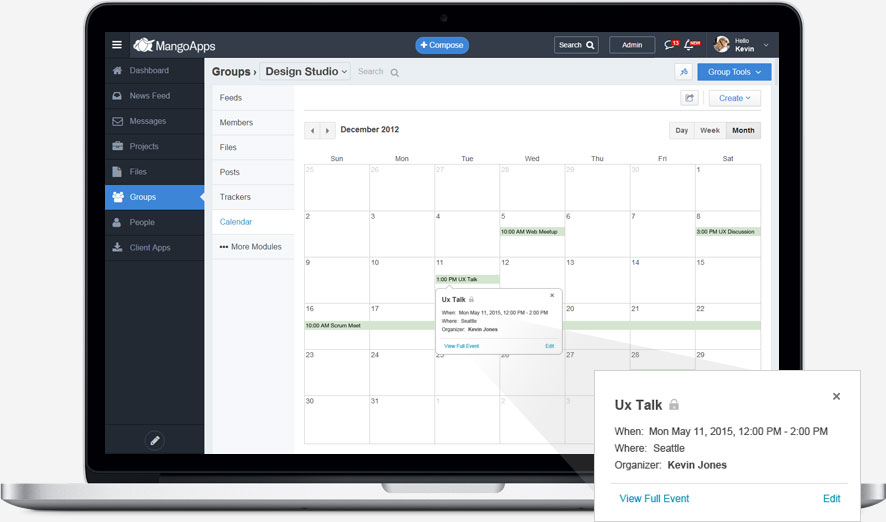Group calendar to plan events