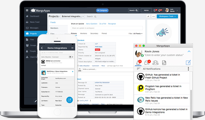 Integration feeds are available on any device