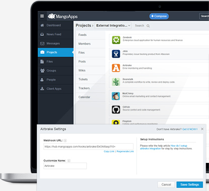 Team admins setup the specific integration details