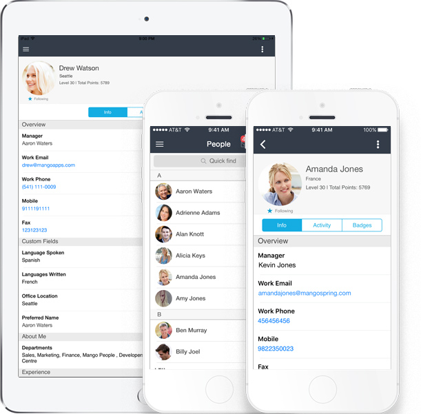 Mobile employee directory of your company