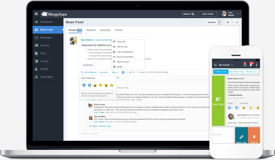 Engaging and action-oriented News Feed vs Email