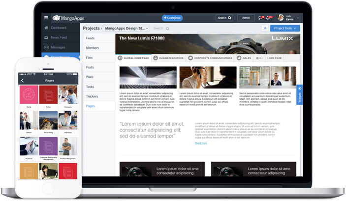 Pages to share project vision, processes and plans