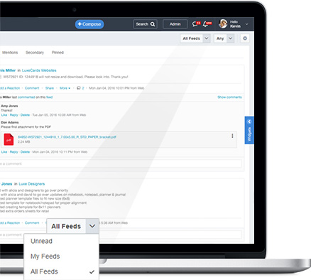 Your news feed is as per who you follow, your team memberships and what you have not yet read.