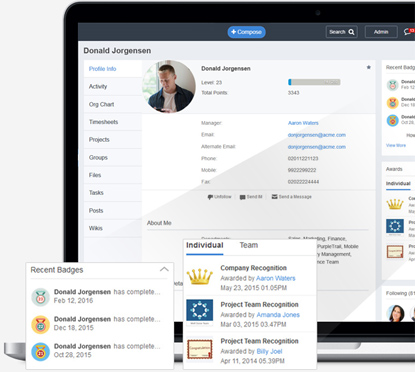 Your profile is your personalized view for others in the company