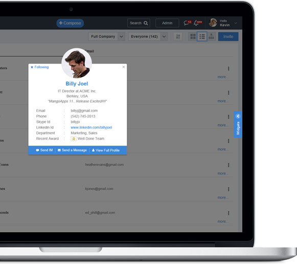 Customized employee profile preview