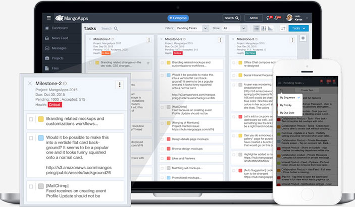 Track project by categorizing tasks into milestones