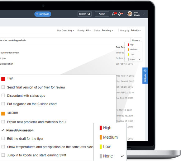Change priority of to-dos via a simple drag and drop motion
