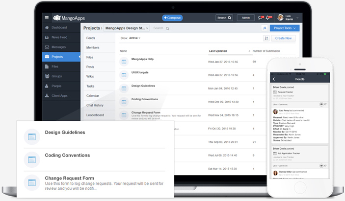 Trackers to coordinate or track list of requests, submissions