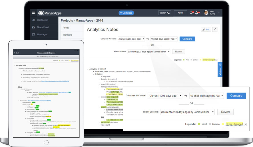 Compare wiki versions to quickly know what's new