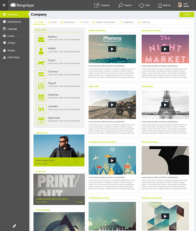 MangoApps - Your Company Branded Intranet Design Samples